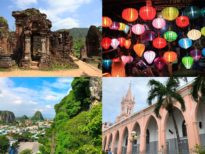 人気観光地スペシャル！一日：ダナン市内+ミーソン遺跡+ホイアン夜の観光+灯篭流し（昼食&ホイアン名物の夕食付）